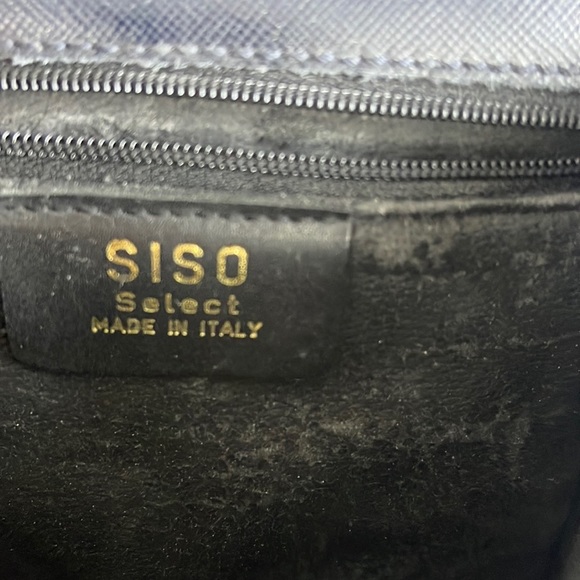 Vintage SISO Made in Italy Handbag Navy Blue - Picture 12 of 16